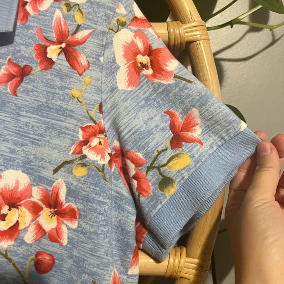 Floral Stretch White Stag Womens Cotton Collar Golf Tropical Hawaiian Shirt - Picture 5 of 7